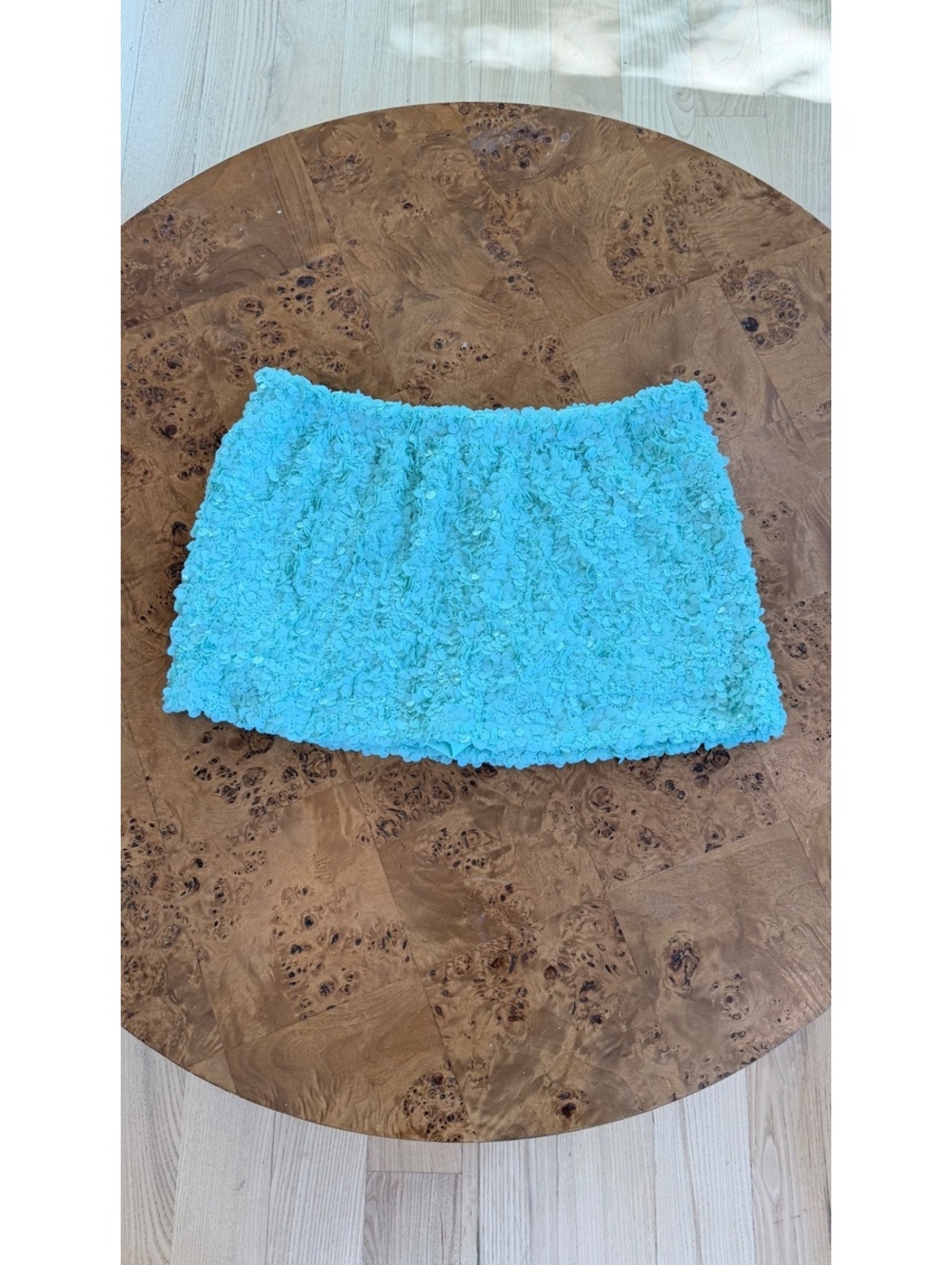 True Aqua Blue Sequin Mini Skirt Size L